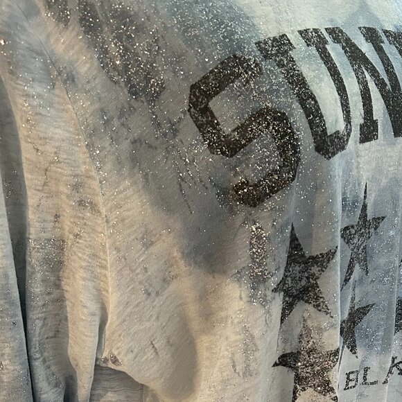 Boho-Chic French Linen Tie Dye Tunic, Sunday, sz XXL, Starry Blue Color - Picture 4 of 12